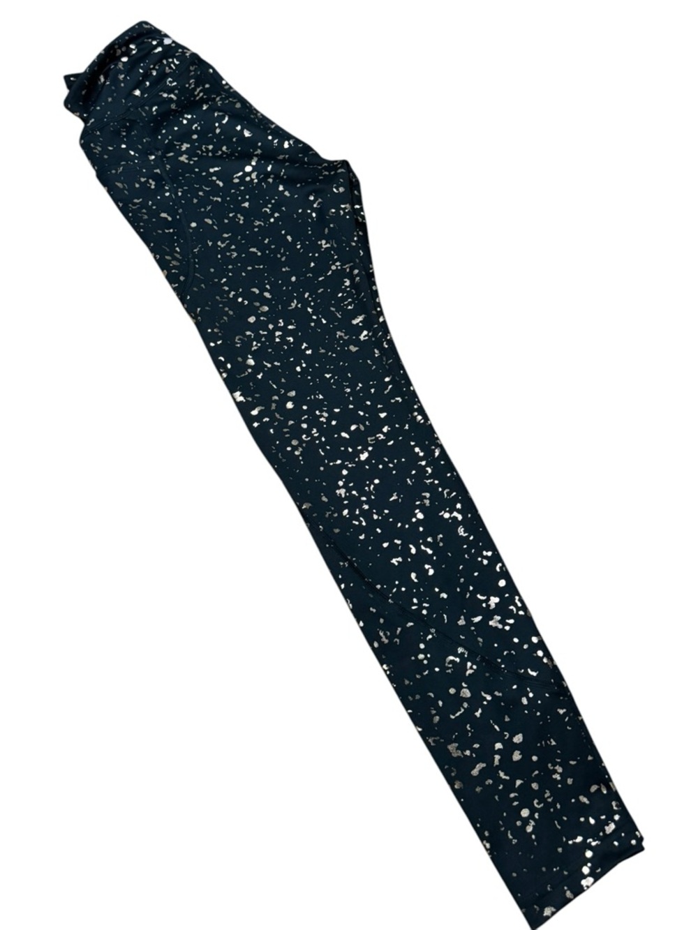 Tek Gear Leggings Size M Dark Green w/ Gold Splatter